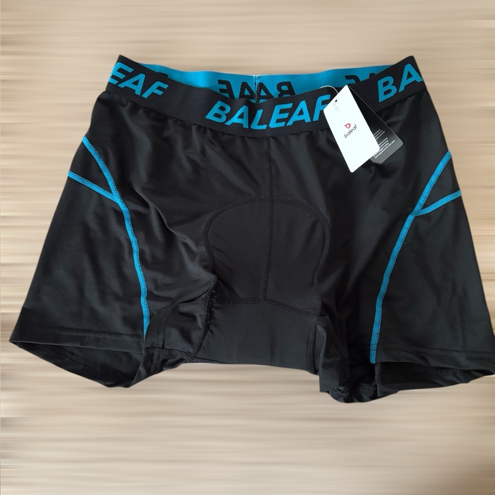 Baleaf Black Cycling Shorts with Blue Trim Sz 2XL